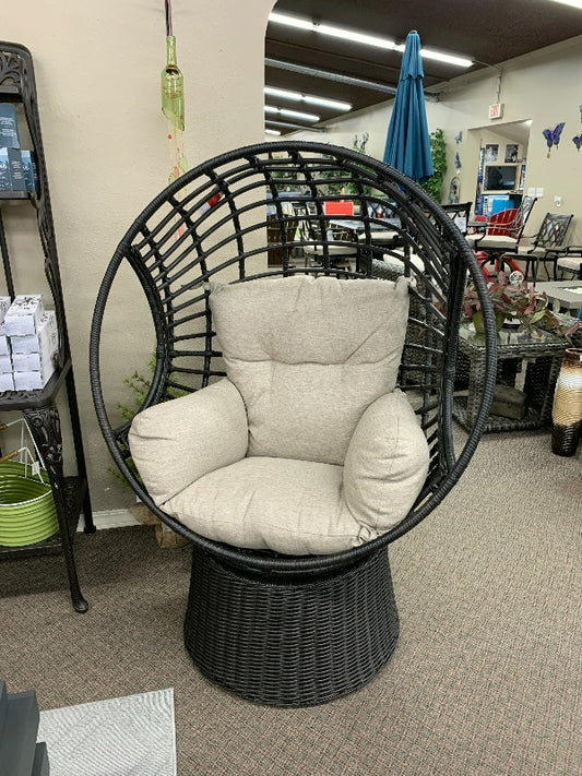 Patio Club Chair in Stock - Alfresco Home Nadine Deep Seat Swivel Tear Drop Lounger w/Olefin Cushion