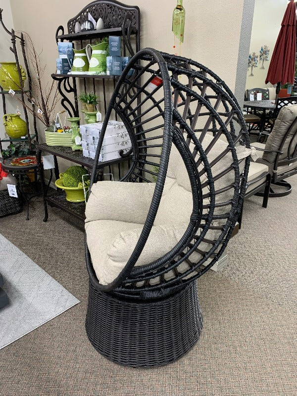 Patio Club Chair in Stock - Alfresco Home Nadine Deep Seat Swivel Tear Drop Lounger w/Olefin Cushion