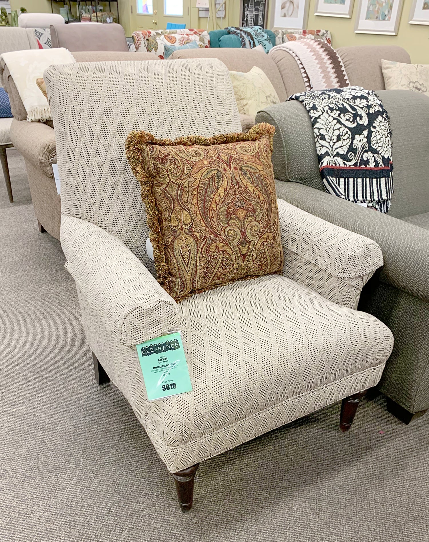 Bassett Amherst Accent Chair is available at Jacobs Custom Living in Spokane Valley WA.