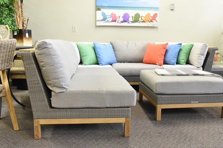 Kingsley Bate's Azores Patio Sectional is available at Jacobs Custom Living in Spokane WA.