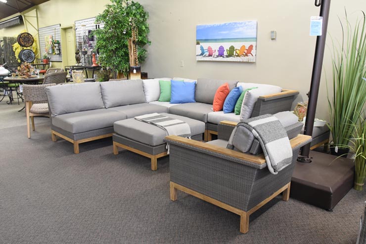Kingsley Bate's Azores Patio Sectional is available at Jacobs Custom Living in Spokane WA.