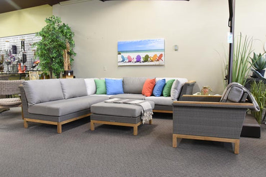 Kingsley Bate's Azores Patio Sectional Ottoman is available at Jacobs Custom Living in Spokane WA.