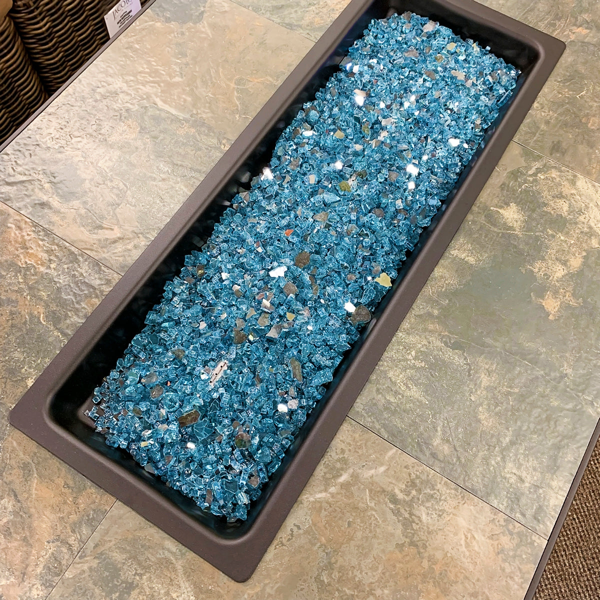 O.W. Lee Azul Slate Rectangle Fire Pit is available at Jacobs Custom Living our Jacobs Custom Living Spokane Valley showroom.
