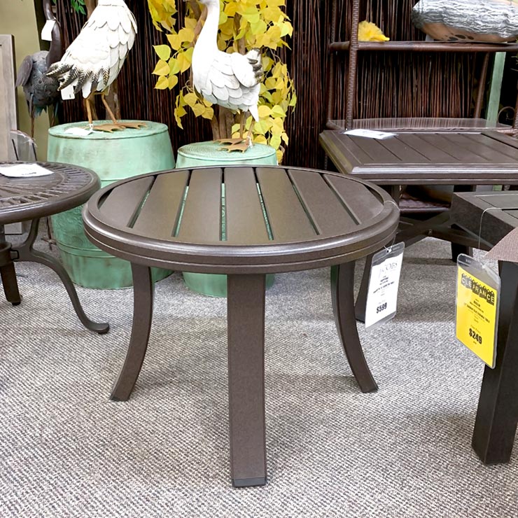 Tropitone Banchetto 24" Round Tea Table is available in our Jacobs Custom Living Spokane Valley WA Showroom.