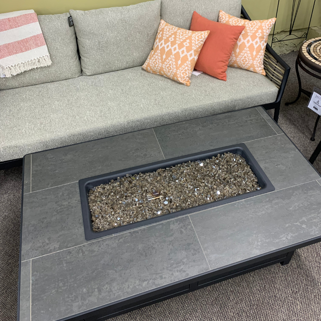 OW Lee Fire Pit - 30"x50" Rectangular Capri Occasional Fire Table is available at Jacobs Custom Living in Spokane Valley, WA.