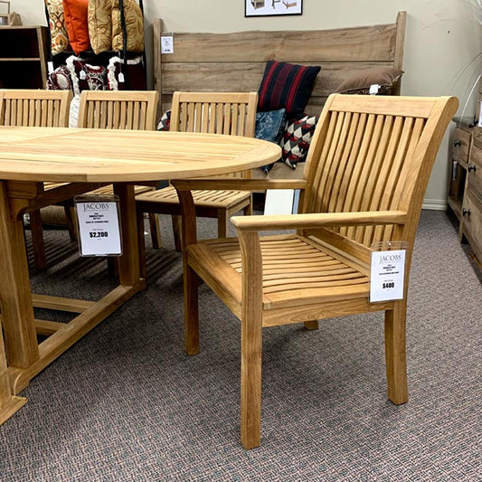 Kingsley Bate's Chelsea Patio Dining Arm Chair is available at Jacobs Custom Living in Spokane WA.