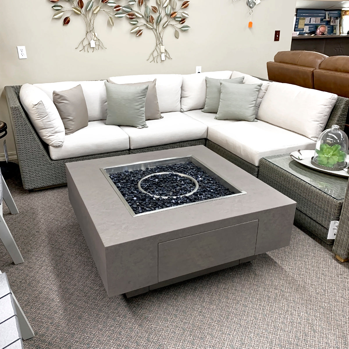 Patio Renaissance Faux Concrete 42" Square Fire Pit with Lid is available at Jacobs Custom Living our Jacobs Custom Living Spokane Valley showroom.