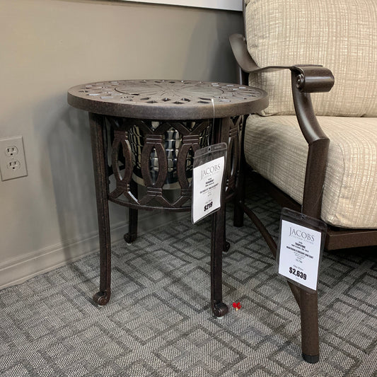 Hanamint Mayfair 20" round ice bucket side table is available in our Jacobs Custom Living Spokane Valley Showroom.