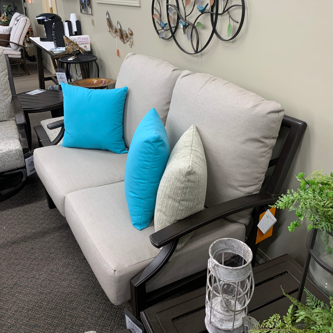 Shop Local Spokane Valley, WA for the best Outdoor Patio Marconi Cushion Deep Seating Love Seat  from Tropitone available at Jacobs Custom Living in Spokane Valley, WA 