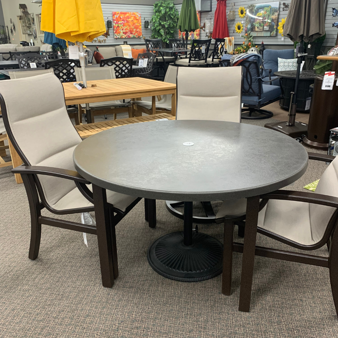 Shop Local Spokane Valley, WA for the best Outdoor Patio  Marconi High Back Padded Sling Dining Chair from Tropitone available at Jacobs Custom Living in Spokane Valley, WA 
