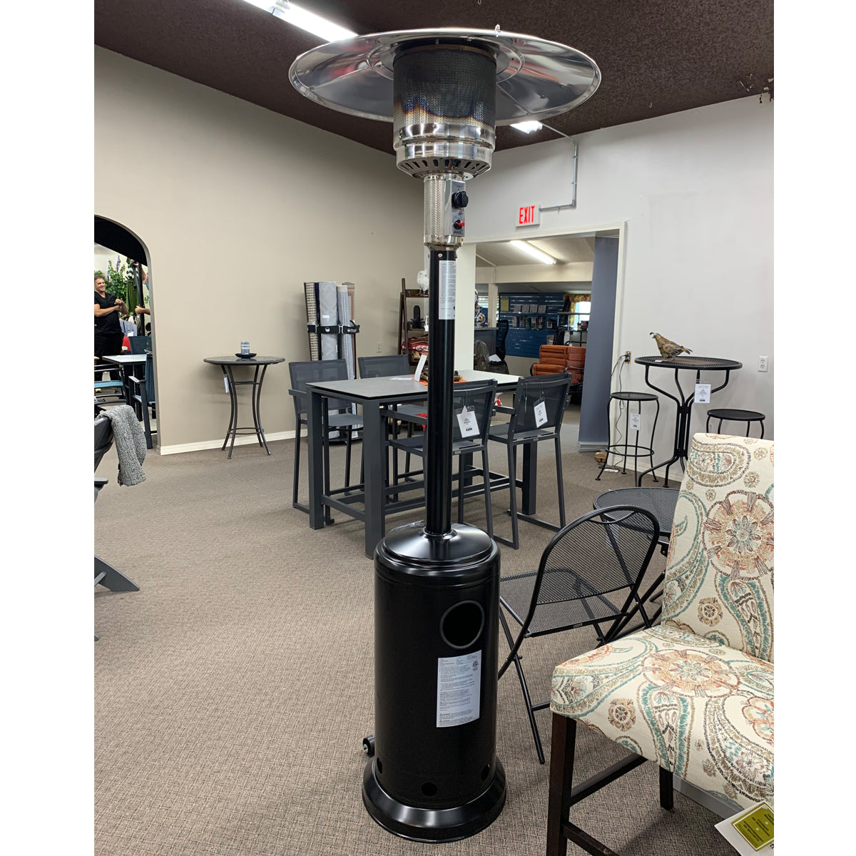Paca Steel Propane Heater Black is available at Jacobs Custom Living in Spokane Wa