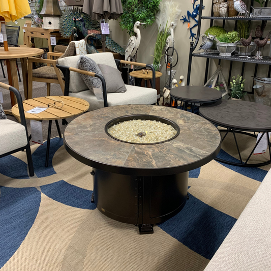 OW Lee Fire Pit - Rustic Slate 36" Round Fire Table is available at Jacobs Custom Living our Jacobs Custom Living Spokane Valley showroom.