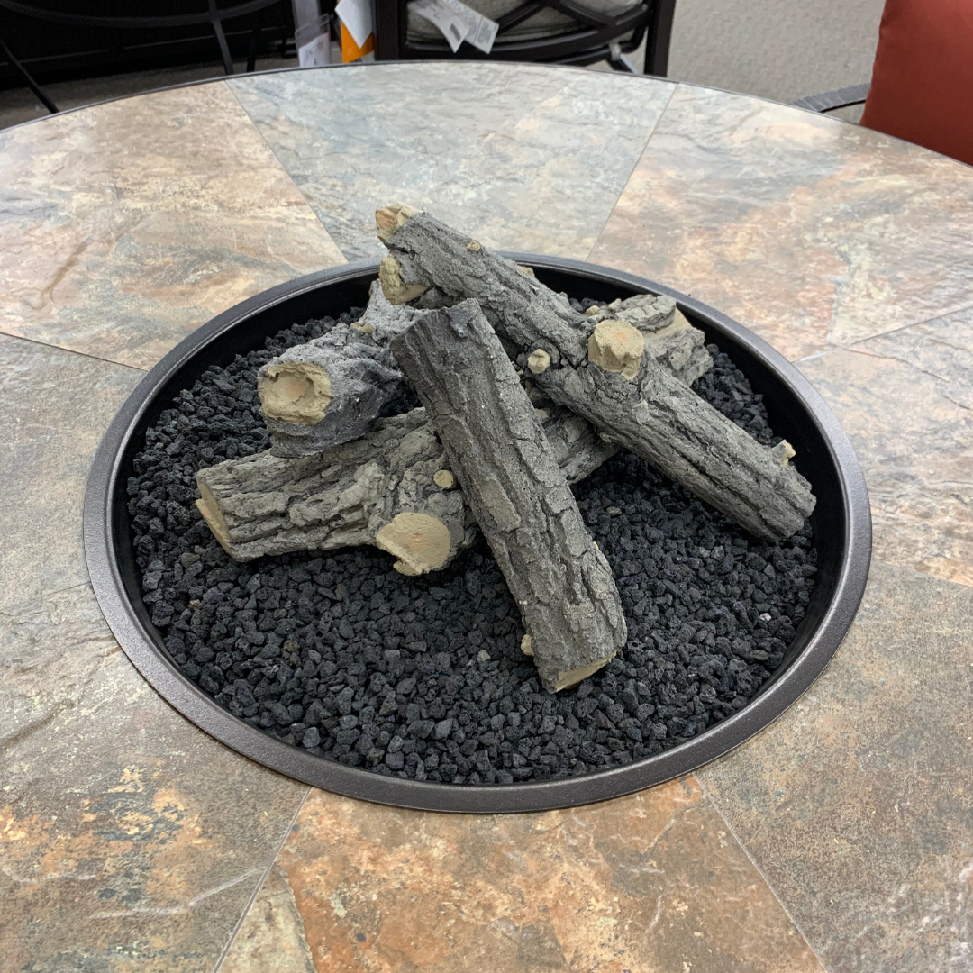 Fire Pit Media - Ceramic Log w/ Lava Granules Fire Media Kit is available at Jacobs Custom Living Spokane Valley showroom.