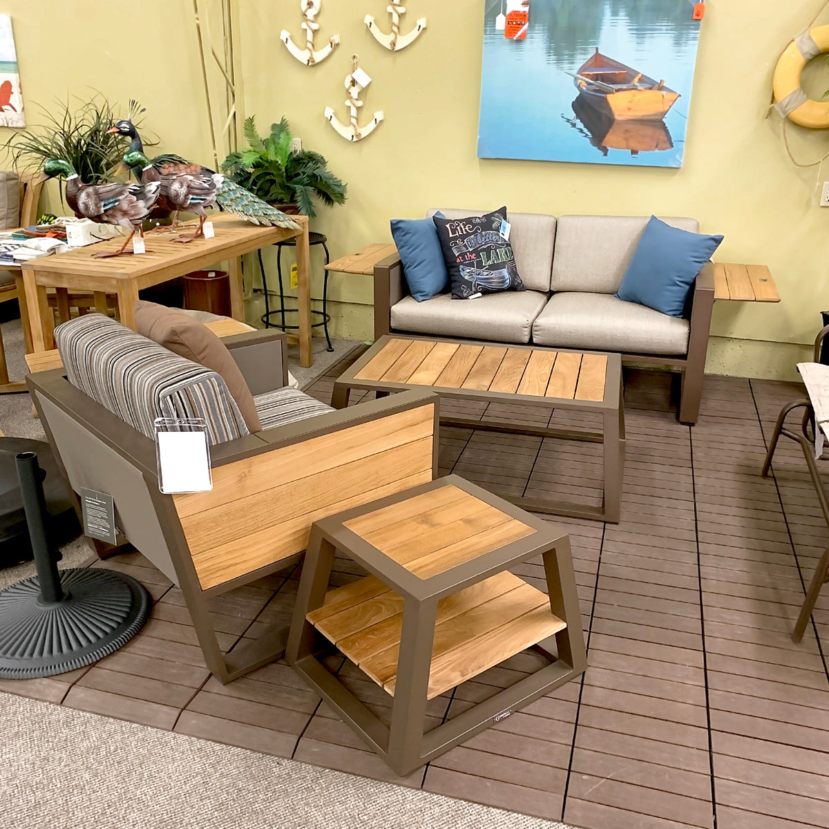 IndoSoul St. Lucia Outdoor End Table in our Jacobs Custom Living Spokane Valley showroom.