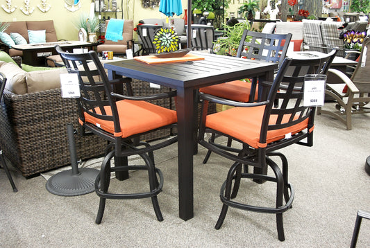 Hanamint Stratford Outdoor Patio Dining Swivel Counter Stool is available at Jacobs Custom Living Spokane Valley showroom.