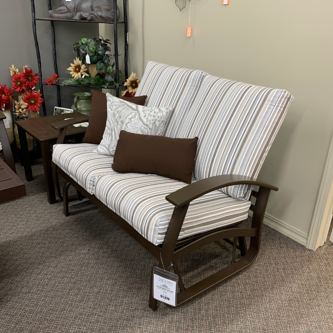 Shop Local Spokane Valley, WA for the best Outdoor Patio Cushion Belle Isle 2 Seat Glider from Telescope available at Jacobs Custom Living in Spokane Valley, WA 